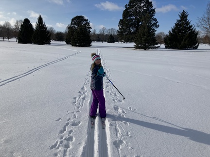 Greta and Papa XC Skiing2
